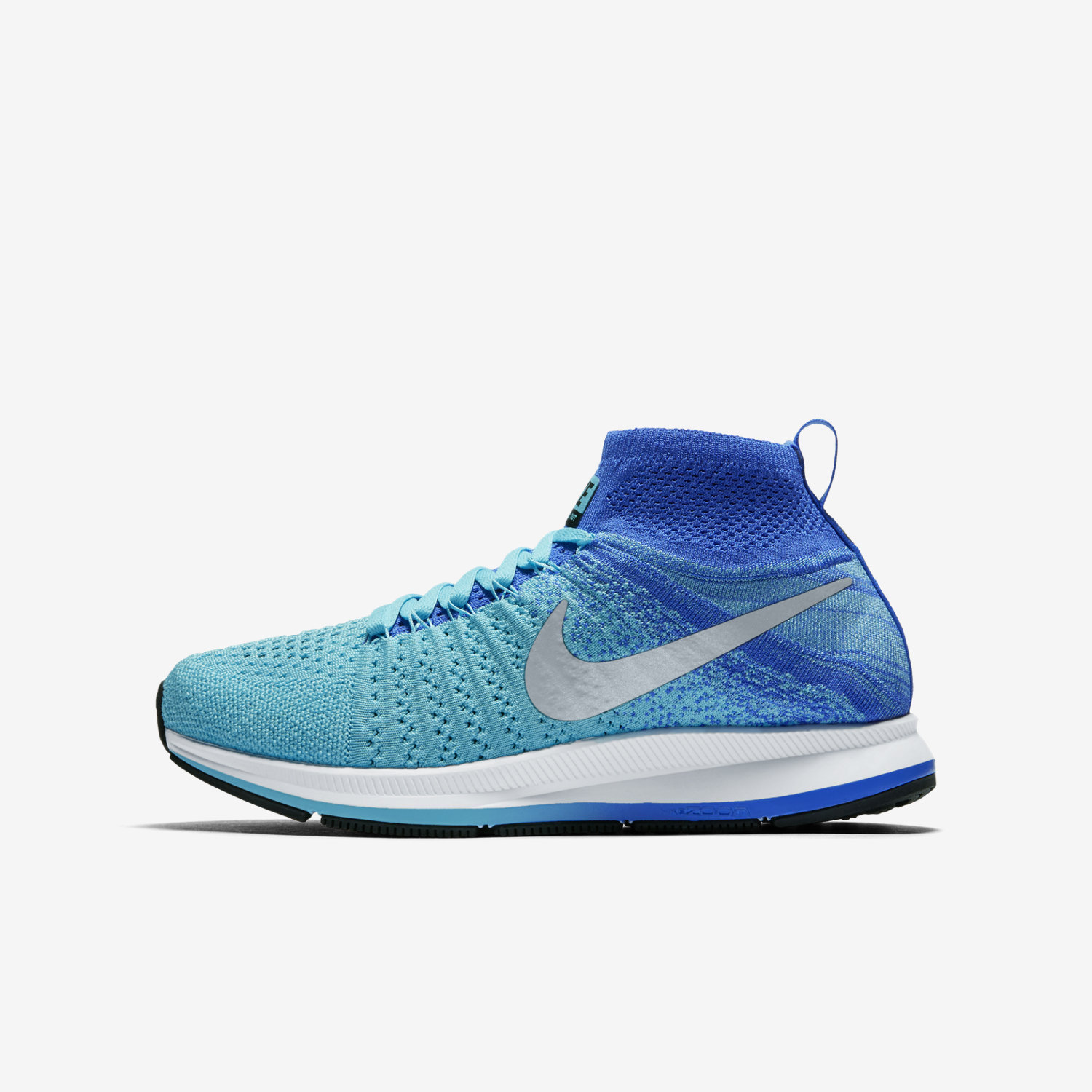 αθλητικα για τρεξιμο για αγορια Nike Zoom Pegasus All Out Flyknit μπλε/μπλε/μαυρα/μεταλλικός ασημι 3